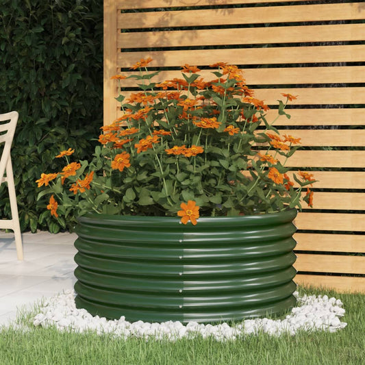 Vaso da Giardino Acciaio Zincato 80x80x36 cm Verde - homemem39