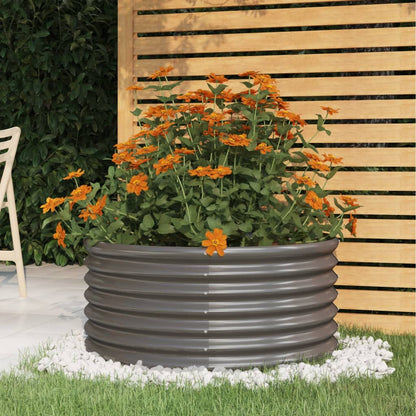 Vaso da Giardino Acciaio Zincato 80x80x36cm Grigio | homemem39