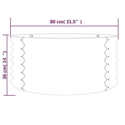 Vaso Giardino Acciaio Verniciato a Polvere 80x80x36cm Antracite - homemem39