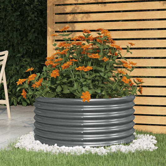 Vaso Giardino Acciaio Verniciato a Polvere 80x80x36cm Antracite - homemem39