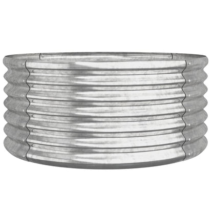 Vaso Giardino Acciaio Zincato 80x80x36 cm Argento