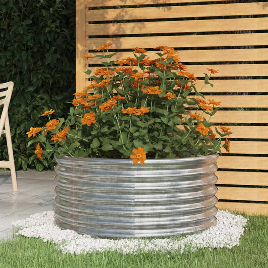 Vaso Giardino Acciaio Zincato 80x80x36 cm Argento