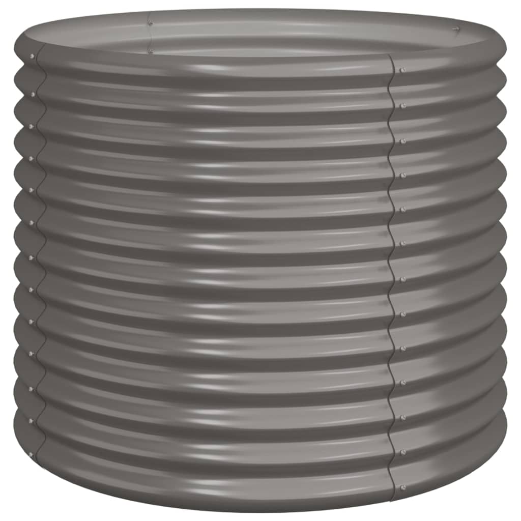 Vaso da Giardino Acciaio Zincato 80x80x68cm Grigio | homemem39