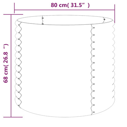 Vaso Giardino Acciaio Verniciato a Polvere 80x80x68 cm Marrone