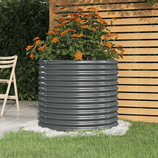 Vaso Giardino Acciaio Zincato 80x80x68 cm Antracite | homemem39