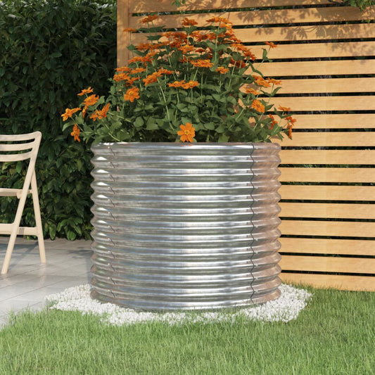 Vaso Giardino Acciaio Zincato 80x80x68 cm Argento