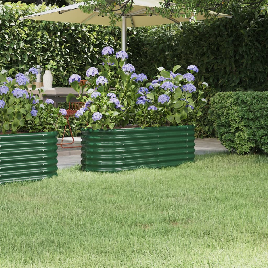 Letto Giardino Acciaio Zincato 114x40x36 cm Verde | homemem39