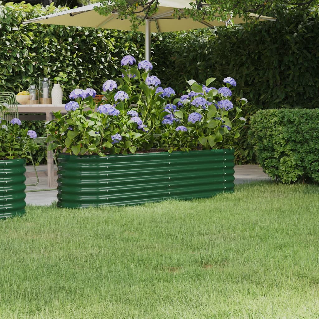 Letto Giardino Acciaio Zincato 152x40x36 cm Verde - homemem39