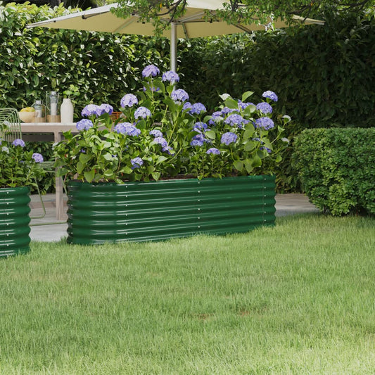 Letto Giardino Acciaio Zincato 152x40x36 cm Verde - homemem39