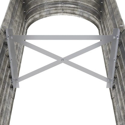 Letto Giardino Acciaio Zincato 152x40x36cm Argento - homemem39