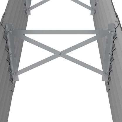 Letto Giardino Acciaio Zincato 224x40x36 cm Grigio | homemem39