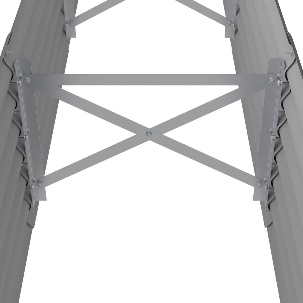 Letto Giardino Acciaio Zincato 224x40x36 cm Grigio - homemem39