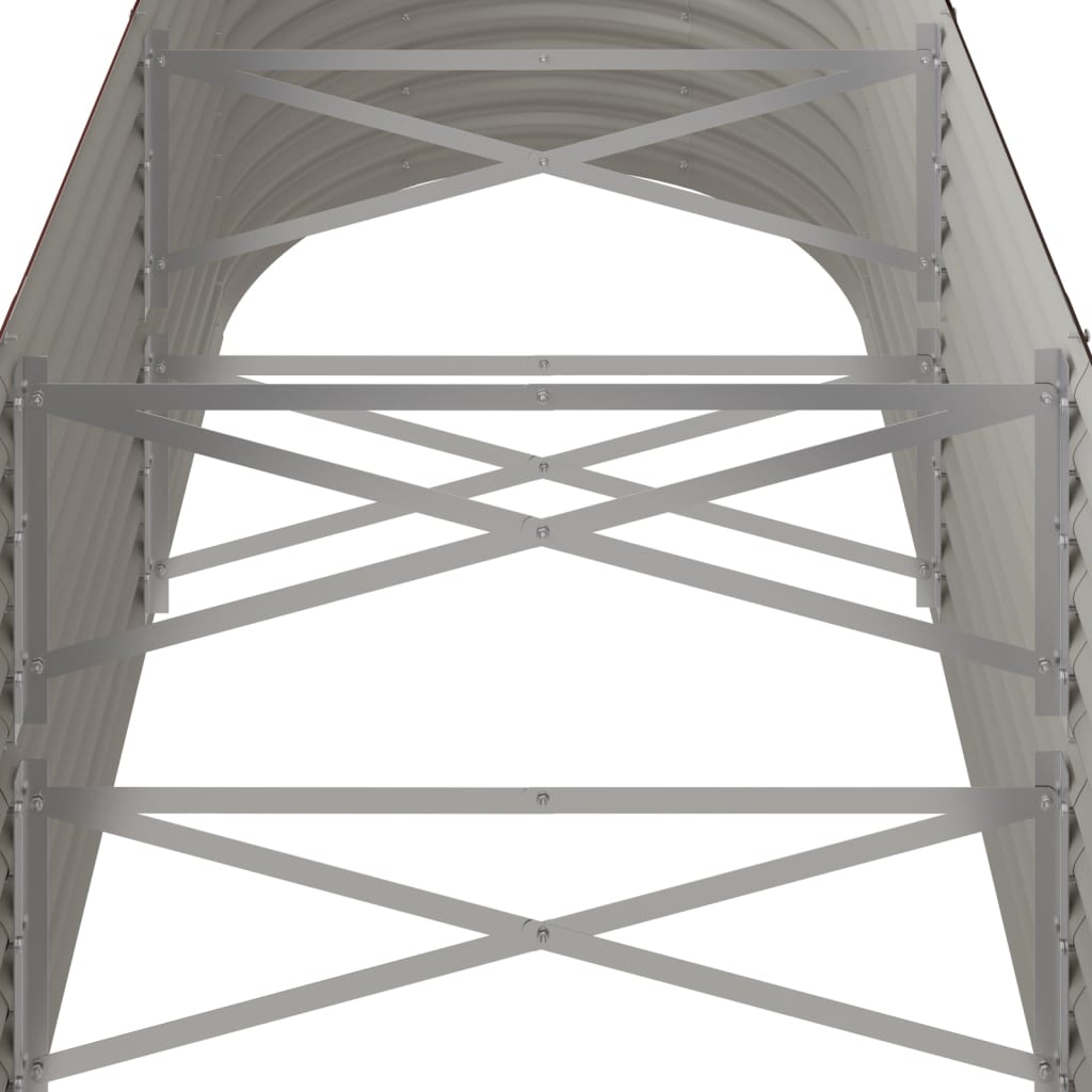 Letto Giardino Acciaio Zincato 224x40x36cm Marrone - homemem39