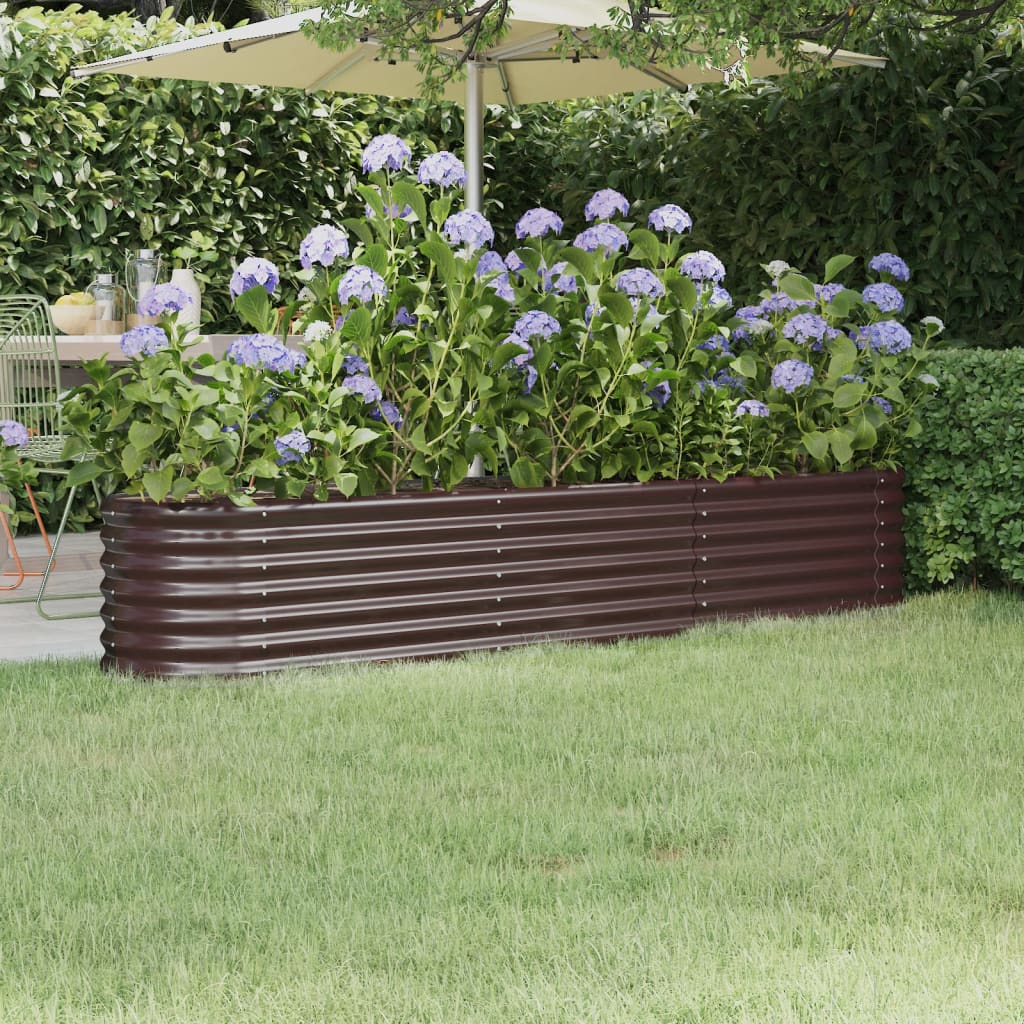 Letto Giardino Acciaio Zincato 224x40x36cm Marrone | homemem39