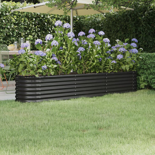 Letto da Giardino in Acciaio a Polvere 224x40x36 cm Antracite - homemem39
