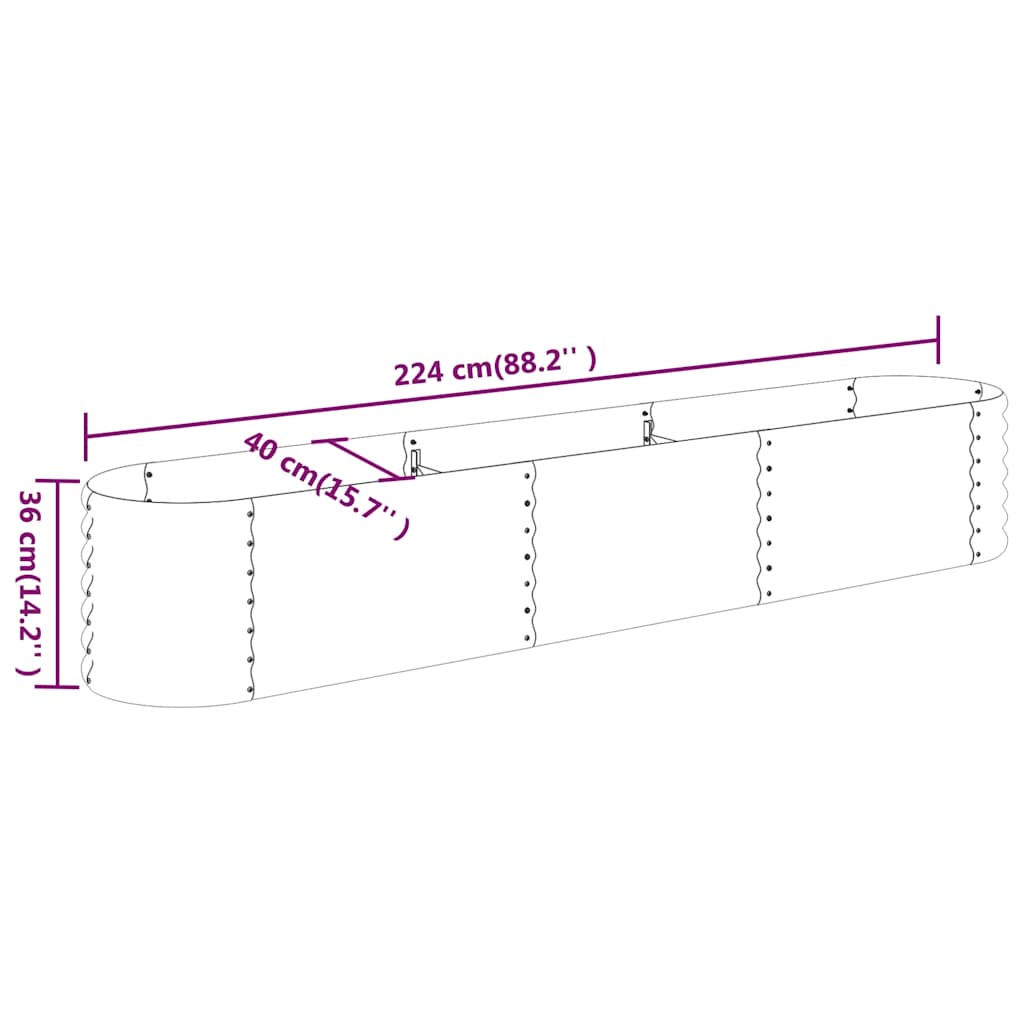Letto Giardino Acciaio Zincato 224x40x36cm Argento | homemem39