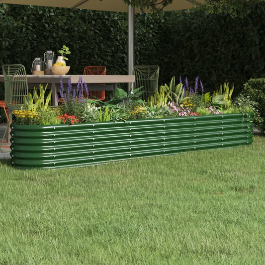 Letto Giardino Acciaio Zincato 224x40x36 cm Verde - homemem39