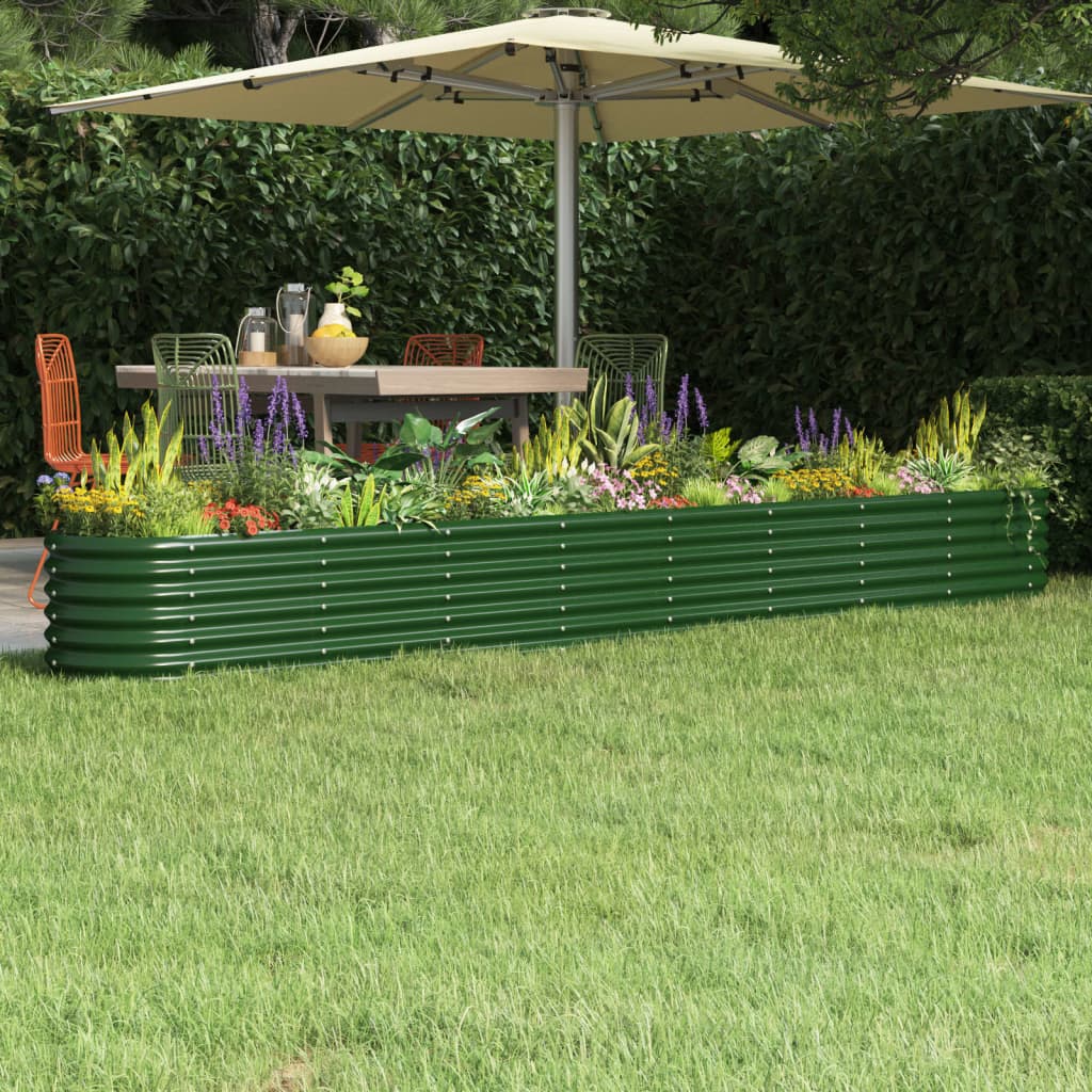 Letto Giardino Acciaio Zincato 332x40x36 cm Verde | homemem39