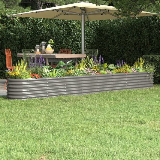 Letto Giardino Acciaio Zincato 332x40x36 cm Grigio