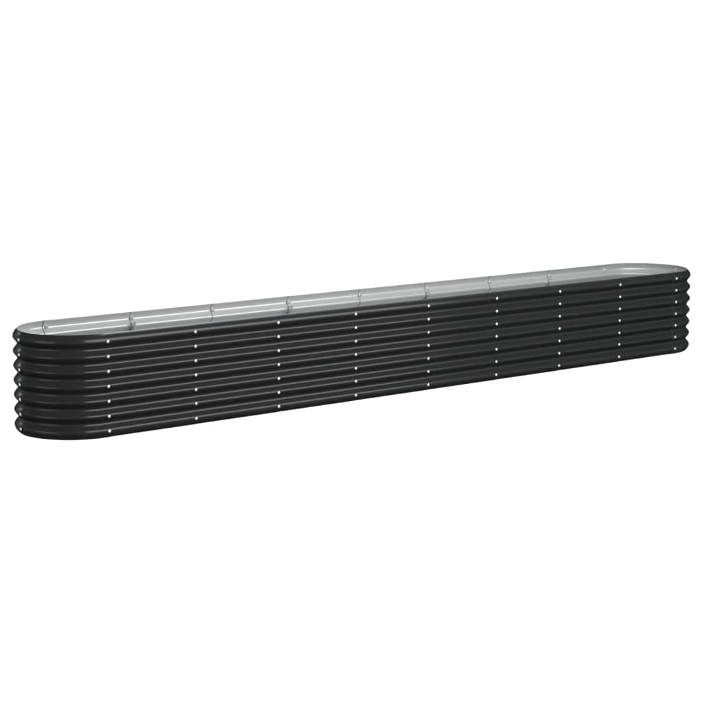 Letto da Giardino in Acciaio Zincato 332x40x36 cm Antracite - homemem39