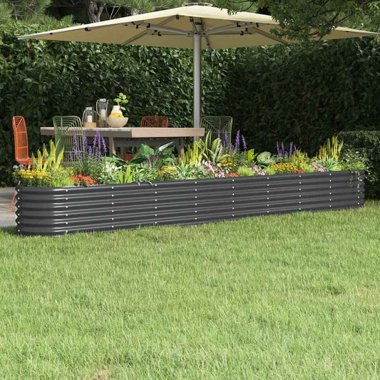 Letto da Giardino in Acciaio Zincato 332x40x36 cm Antracite