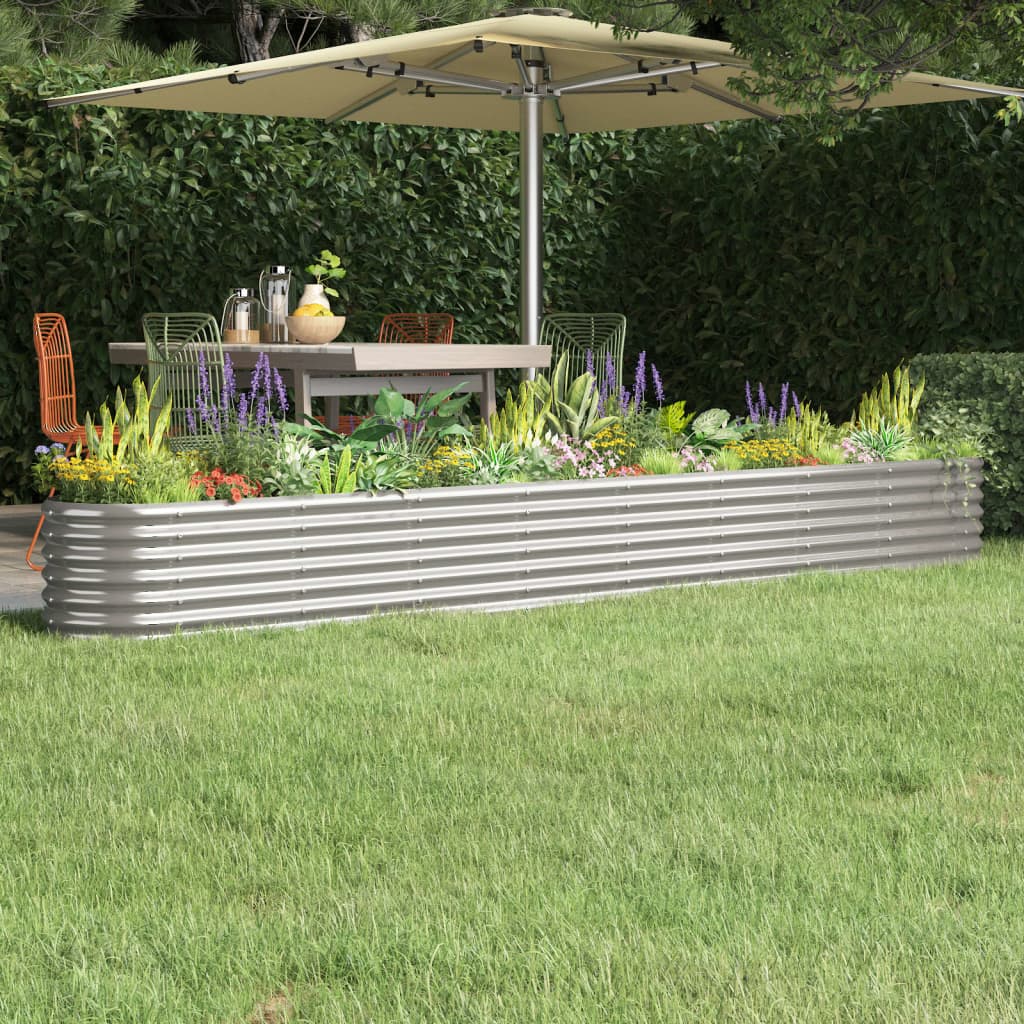 Letto Giardino Acciaio Zincato 332x40x36cm Argento | homemem39