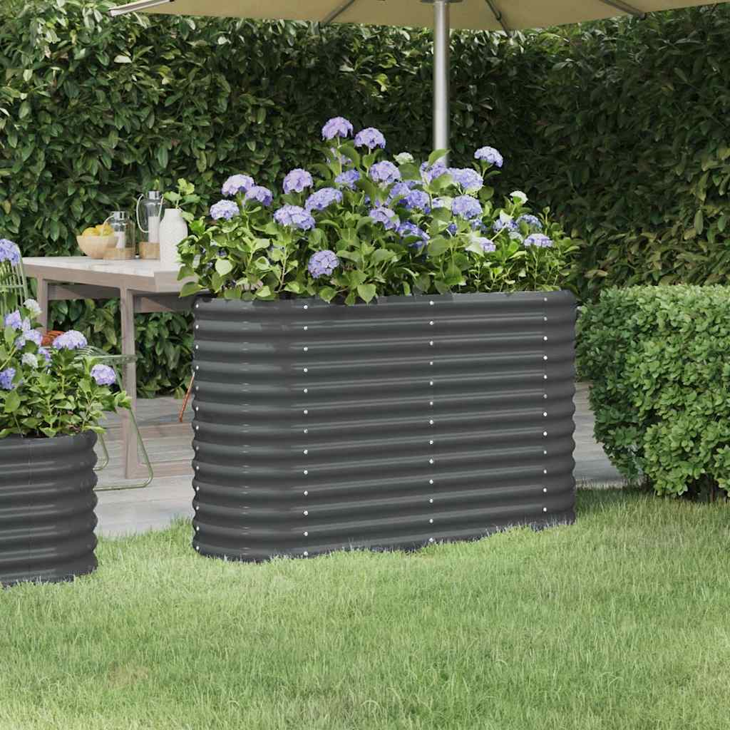 Letto da Giardino in Acciaio Zincato 114x40x68 cm Antracite | homemem39