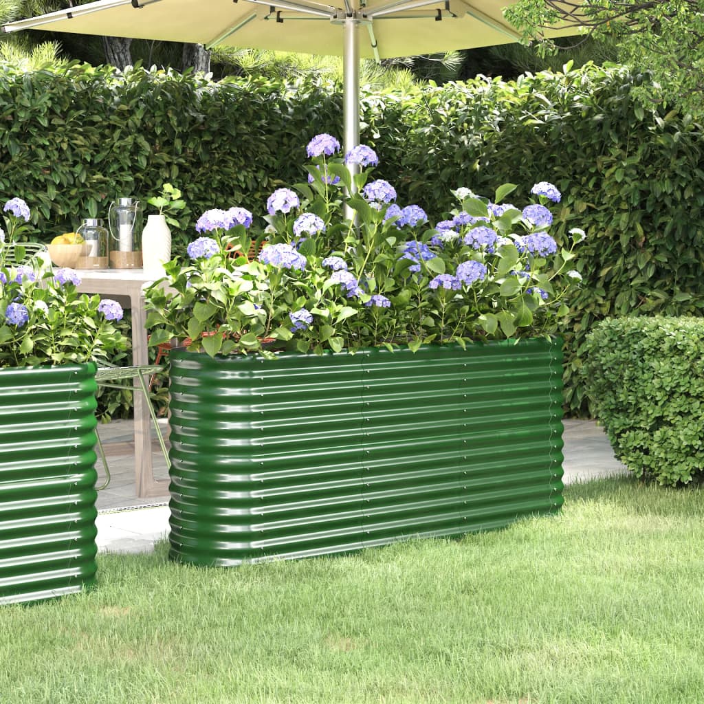 Letto Giardino Acciaio Zincato 152x40x68 cm Verde - homemem39