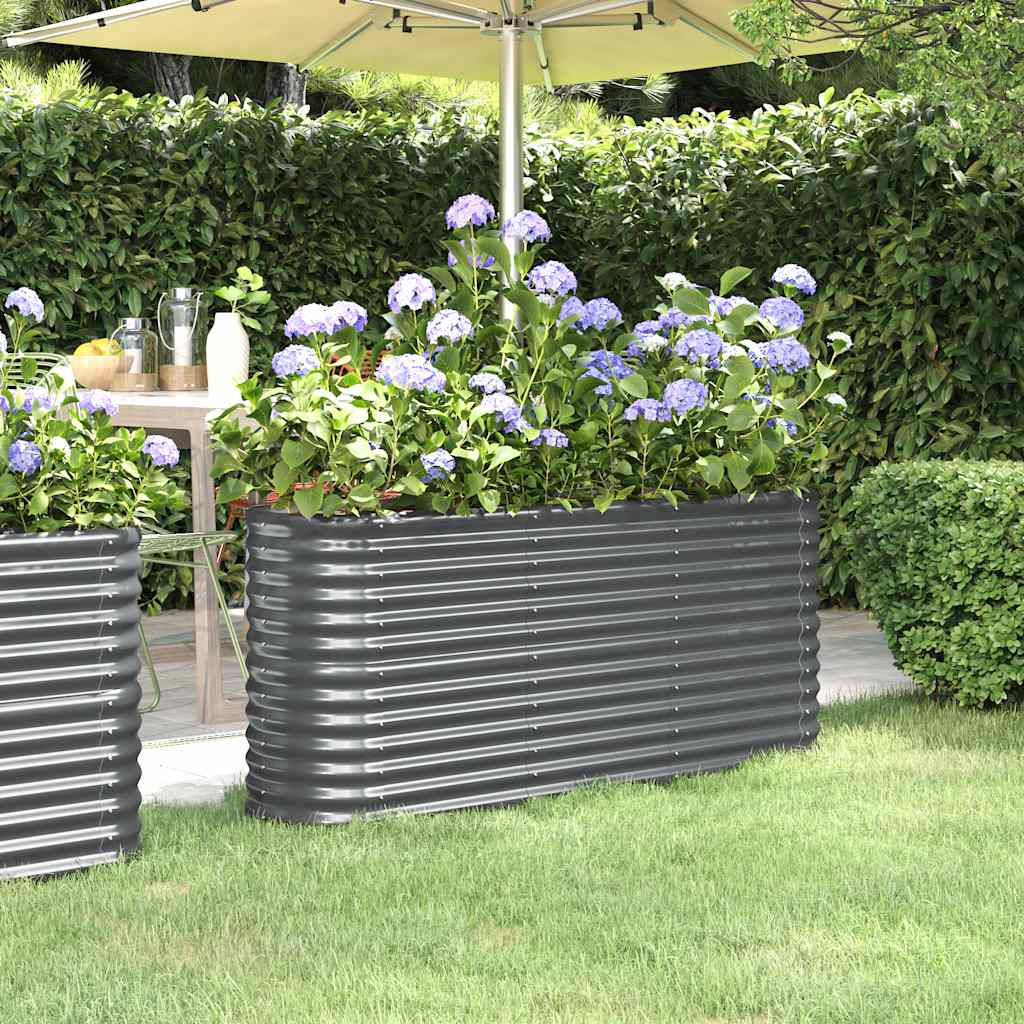 Letto da Giardino in Acciaio Zincato 152x40x68 cm Antracite | homemem39