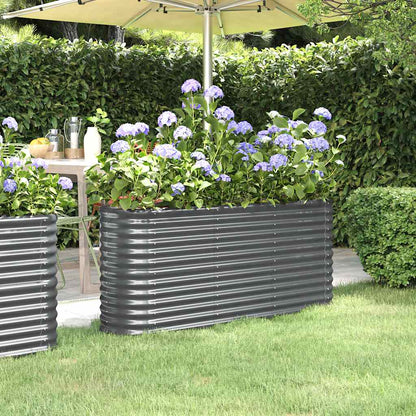 Letto da Giardino in Acciaio Zincato 152x40x68 cm Antracite | homemem39