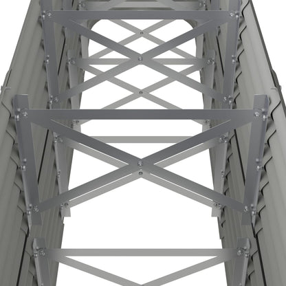 Letto Giardino Acciaio Zincato 224x40x68 cm Grigio | homemem39