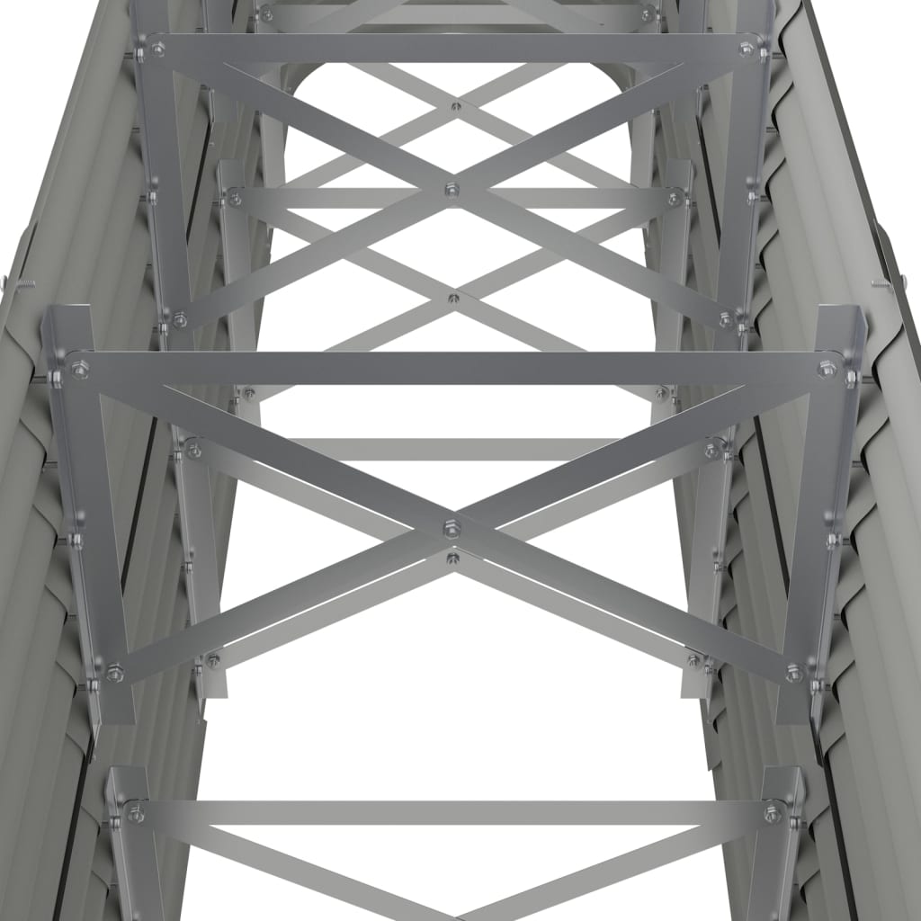 Letto Giardino Acciaio Zincato 224x40x68 cm Grigio - homemem39