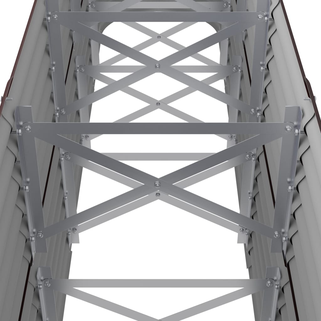 Letto Giardino Acciaio Zincato 224x40x68cm Marrone - homemem39