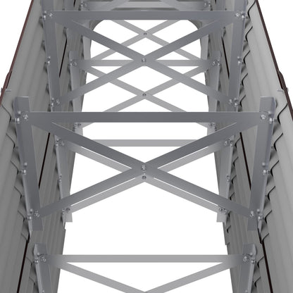 Letto Giardino Acciaio Zincato 224x40x68cm Marrone - homemem39