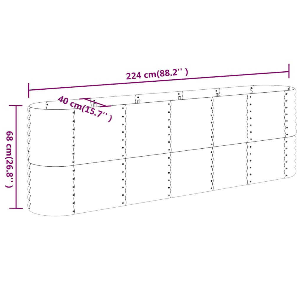 Letto Giardino Acciaio Zincato 224x40x68cm Marrone | homemem39