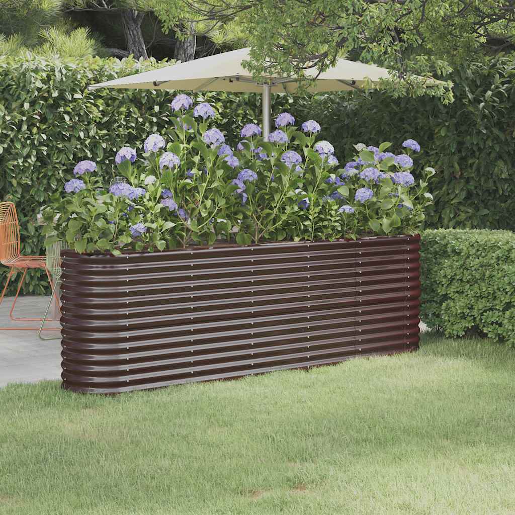 Letto Giardino Acciaio Zincato 224x40x68cm Marrone | homemem39