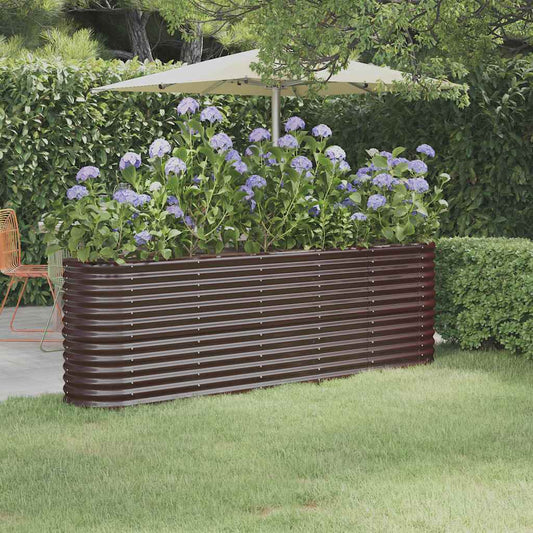 Letto Giardino Acciaio Zincato 224x40x68cm Marrone | homemem39