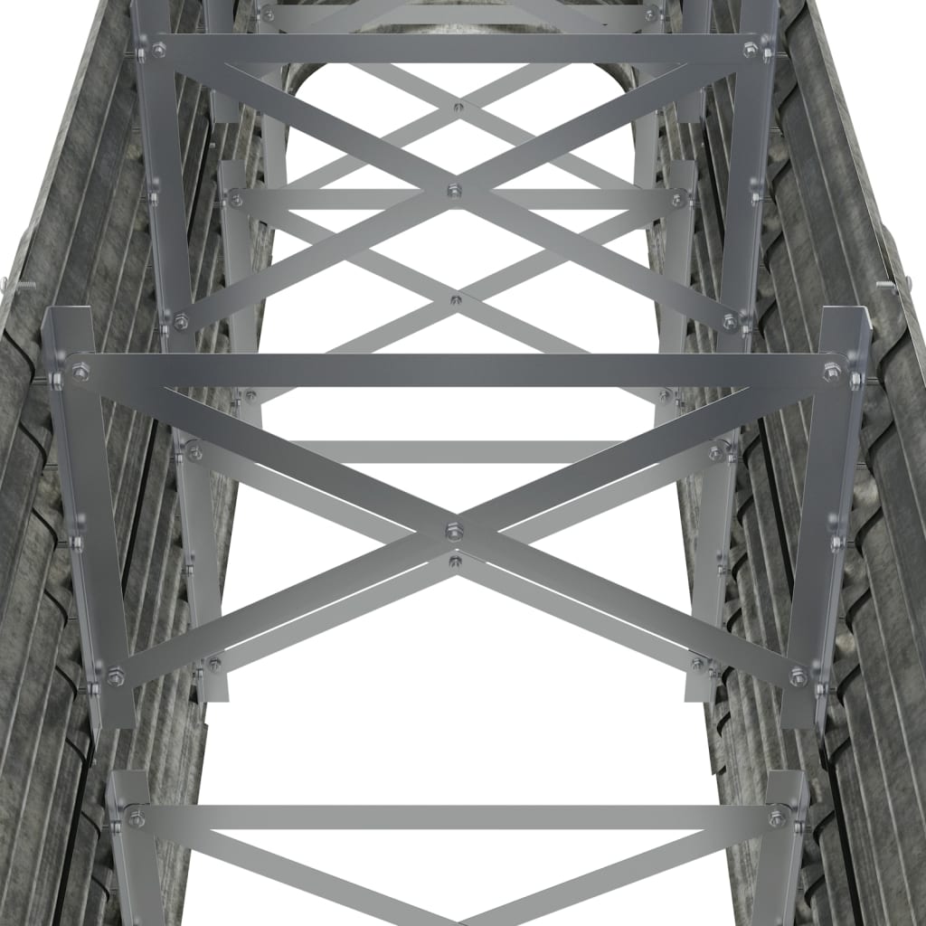 Letto Giardino Acciaio Zincato 224x40x68cm Argento - homemem39