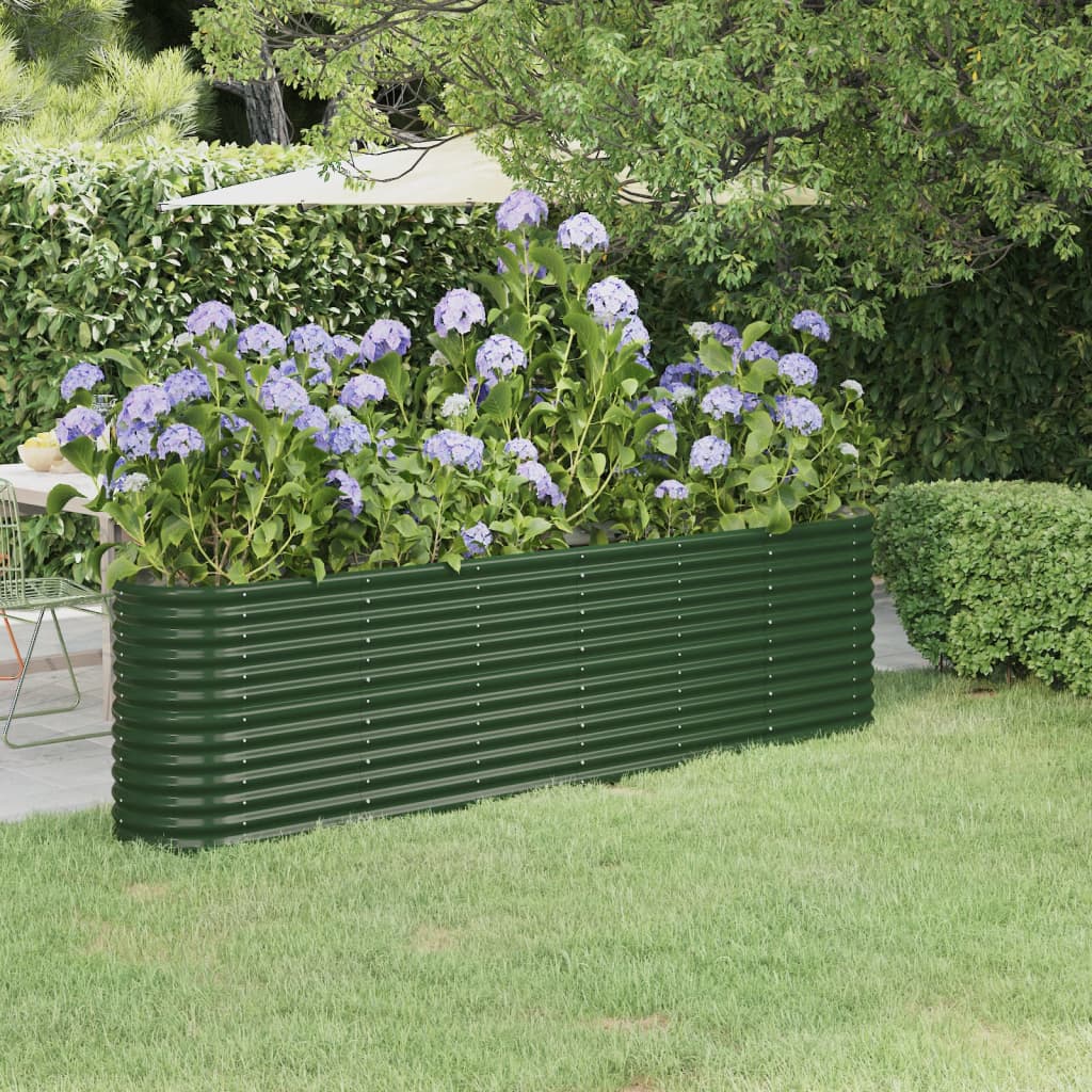 Letto Giardino Acciaio Zincato 260x40x68 cm Verde - homemem39