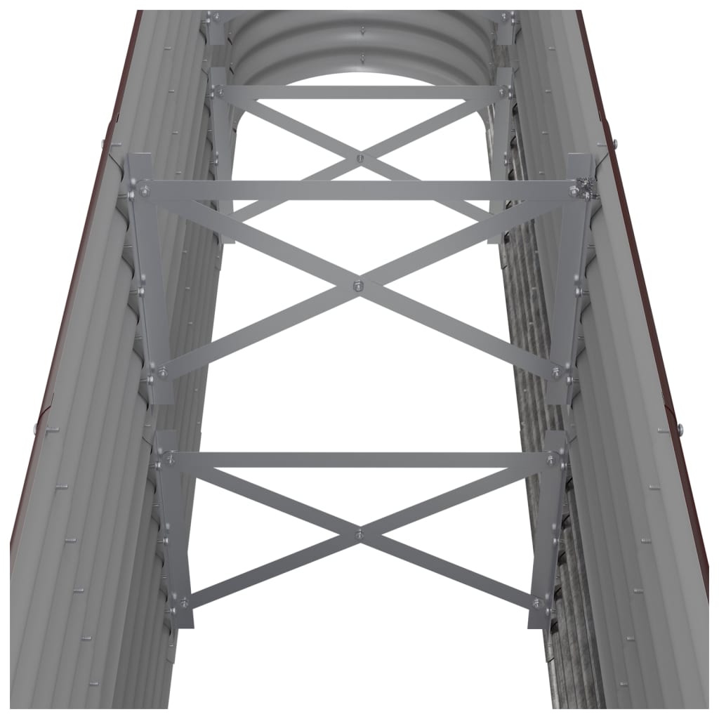 Letto Giardino Acciaio Zincato 260x40x68cm Marrone - homemem39