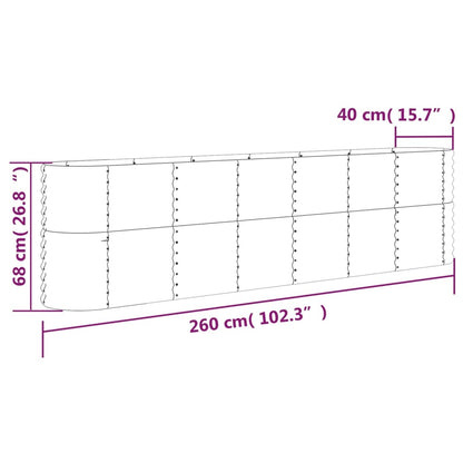Letto Giardino Acciaio Zincato 260x40x68cm Marrone | homemem39