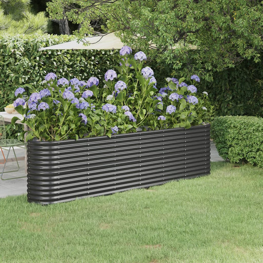 Letto da Giardino in Acciaio Zincato 260x40x68 cm Antracite - homemem39