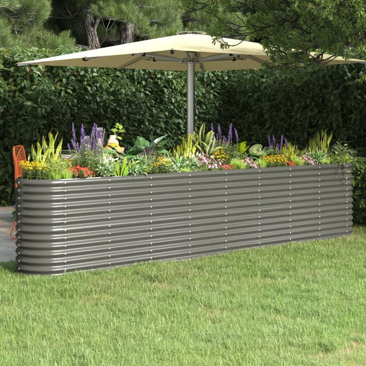 Letto Giardino Acciaio Zincato 332x40x68 cm Grigio | homemem39