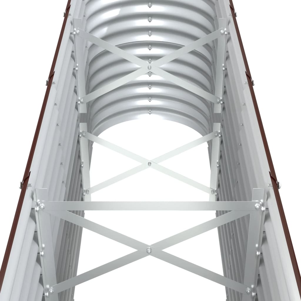 Letto Giardino Acciaio Zincato 332x40x68cm Marrone - homemem39