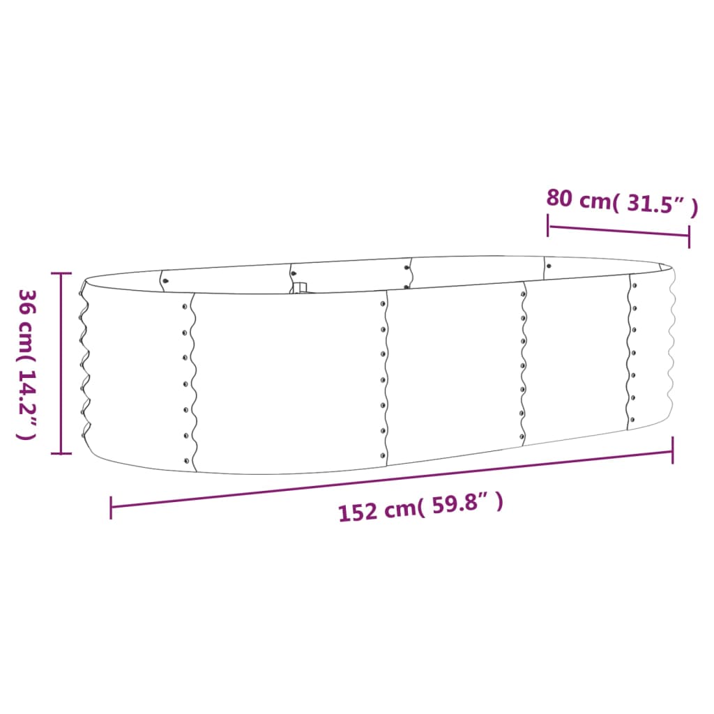 Letto Giardino Acciaio Zincato 152x80x36 cm Verde | homemem39