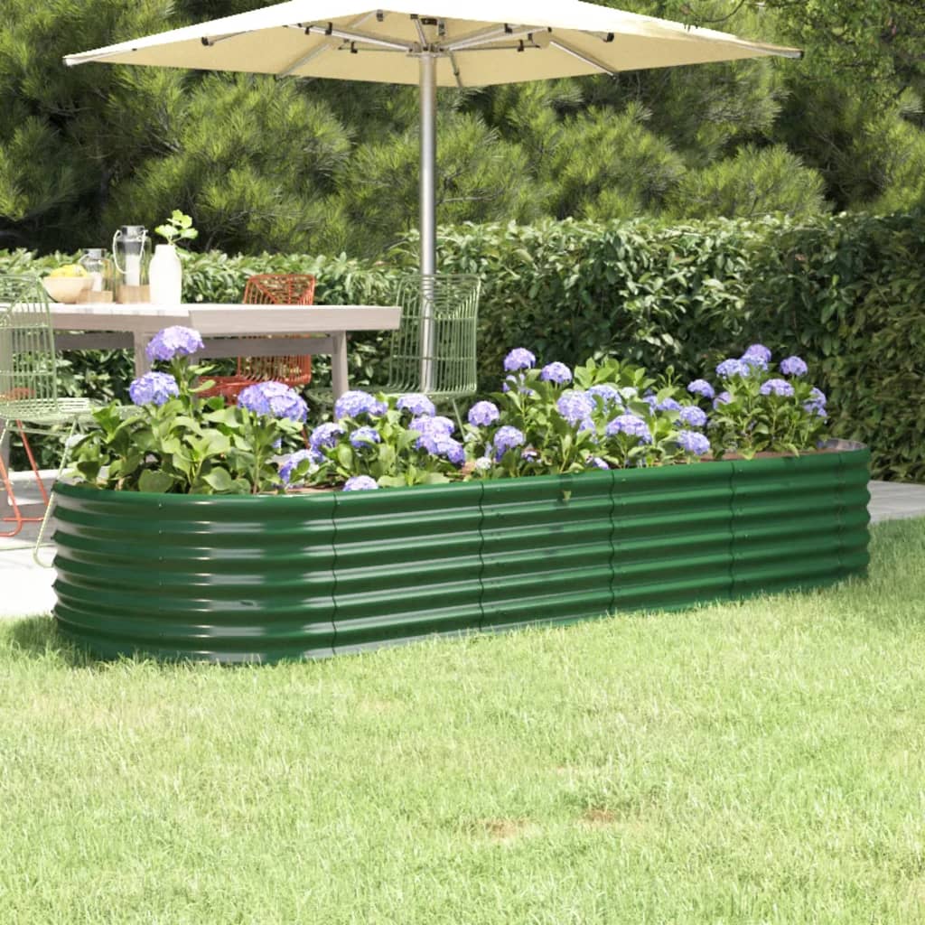 Letto Giardino Acciaio Zincato 224x80x36 cm Verde | homemem39