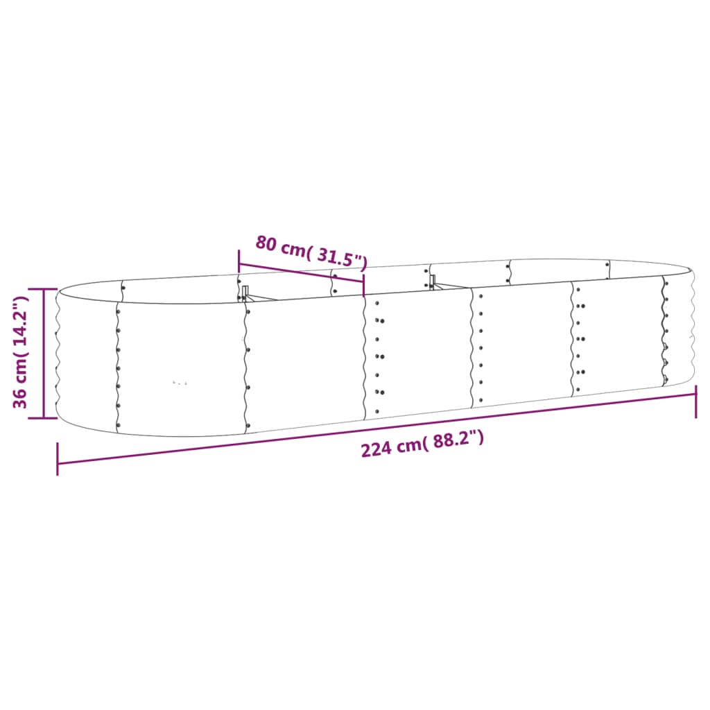 Letto Giardino Acciaio Zincato 224x80x36 cm Grigio | homemem39