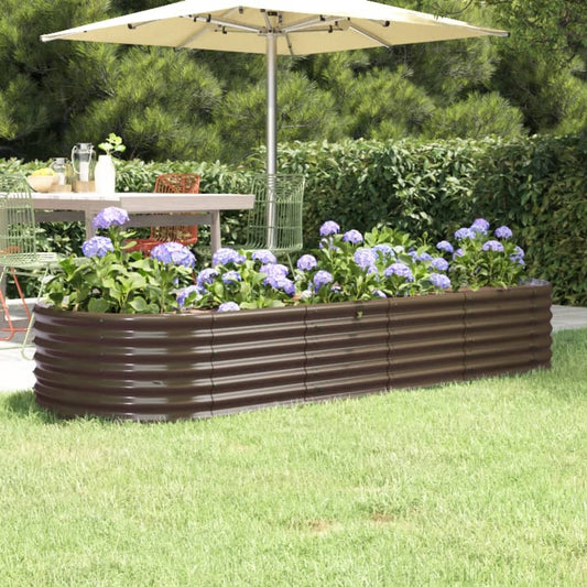 Letto Giardino Acciaio Verniciato a Polvere 224x80x36cm Marrone - homemem39