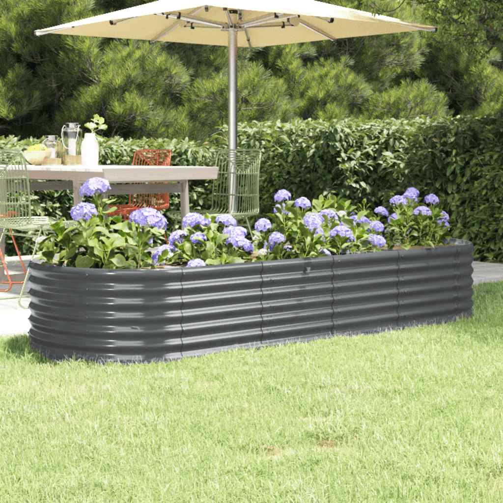 Letto da Giardino in Acciaio Zincato 224x80x36 cm Antracite | homemem39
