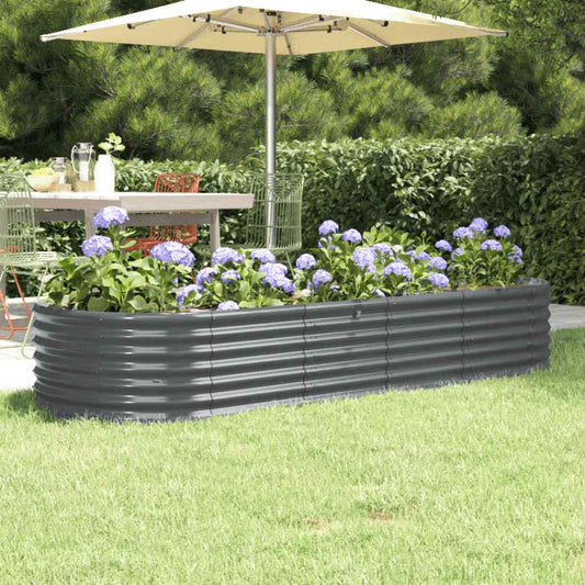 Letto da Giardino in Acciaio Zincato 224x80x36 cm Antracite | homemem39